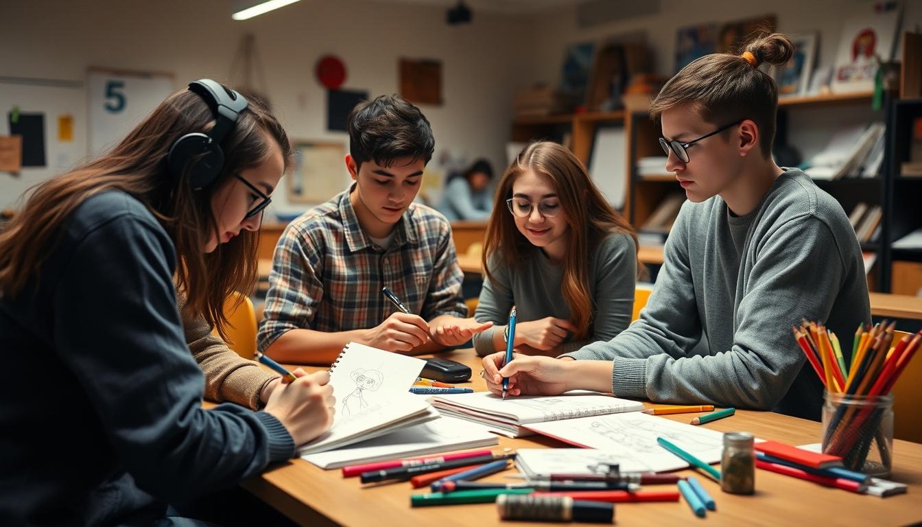 Structured study materials and learning resources on a desk